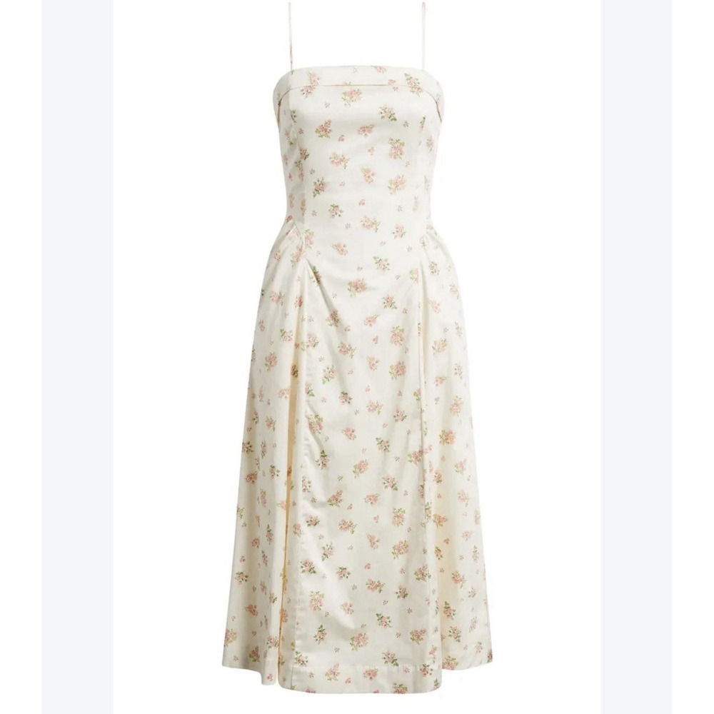 Mango Ditsy Floral A-Line Midi Dress Coquette 90s Romantic Prairie Chic Dollette